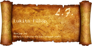 Lukits Fülöp névjegykártya